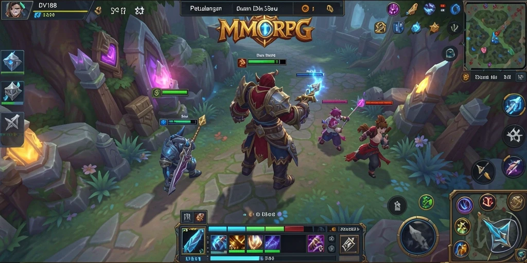Tampilan gameplay seru dalam dunia MMORPG yang terbuka.