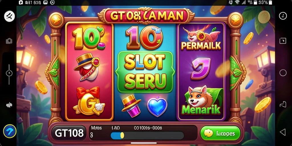 Screenshot gameplay GT108 menampilkan pengalaman bermain Slot yang seru dan penuh warna.