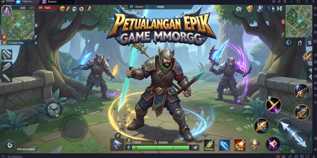 Screenshot gameplay IN88 yang menunjukkan pertarungan epik dalam MMORPG.