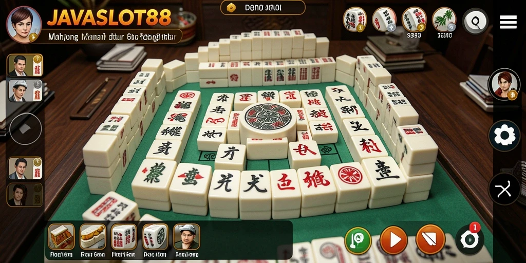 Tampilan gameplay Mahjong yang menarik dan seru di JAVASLOT88.
