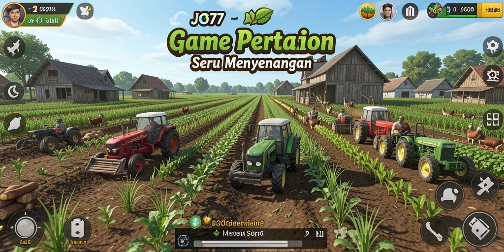 Tampilan gameplay seru di JOS77 dengan aktivitas bertani.