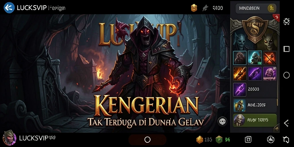 Screenshot utama LUCKSVIP menampilkan suasana Horror yang mencekam.