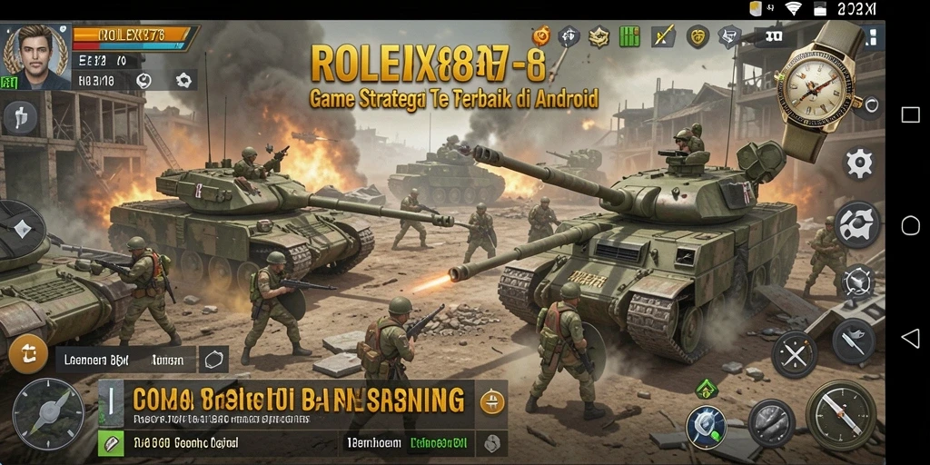 Tampilan seru dari gameplay ROLEX878 dengan strategi perang yang intens.
