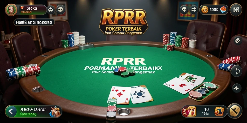 Screenshot gameplay RPRR menampilkan suasana poker yang mendebarkan.