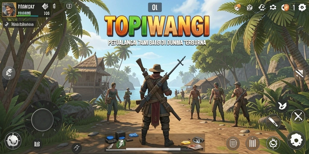 Screenshot gameplay menunjukkan pemain menjelajahi landscape luas dan menakjubkan.